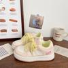 Pink Thick Baseplate Shoes Women's Sports Spring New Chic Niche Design Bread Shoes Student Breathable Little White Shoes