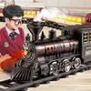 Electric Retro Steam Train Model Set for Children, with Track Car Simulation, High-speed Rail Toy for Boys. Great Gift Idea.