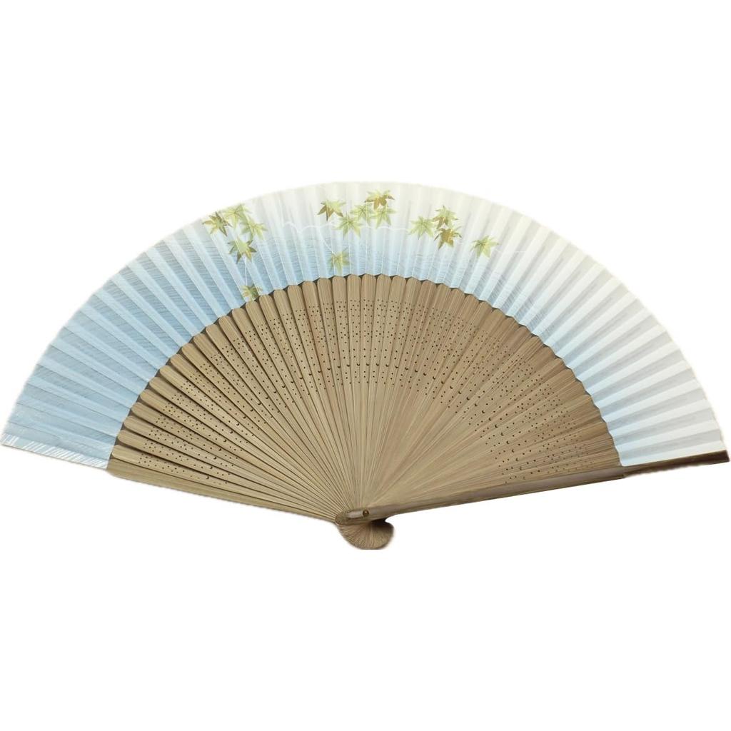 Kyoto Clear Stream and Blue Maple Made In Autumn Japanese Personal Gift Fan, Fan, Kyoto, Japan, Men's Craftsmanship, Leaves, Accessories, Use, Gift,
