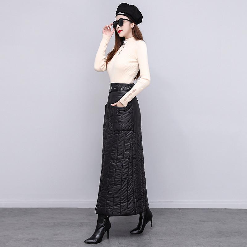 New Fashion Autumn Winter Women Loose Long Skirt Black Clothes