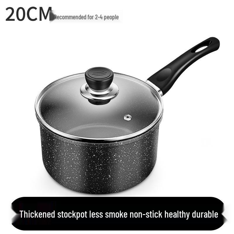 Mini Maifan Stone Milk Pot: All-in-One Ramen, Noodle, Fry, Boil, and Soup Pot for Home Cooking and Kids' Food.