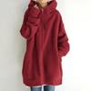 Fleece Hoodie Women Women Sweatshirt Fashion Loose Solid Color Streetwear Pocket Zipper Drawstring Long Fleece Open Coat Women