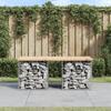 VidaXL Design Gabion Garden Bench 103x44x42 Cm Solid Pine Wood 834338