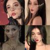 Fashion Rhinestone Tassel Mask Metal Chain Face Decoration Halloween Luxury Women Prom Double-deck Crystal Veil Mask Belly Dance Jewelry Party Bridal