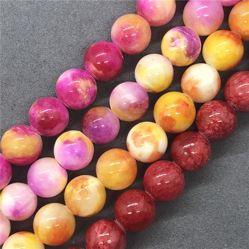 4-color Natural Persian Chalcedony Loose Beads DIY Bracelet Necklace Beads
