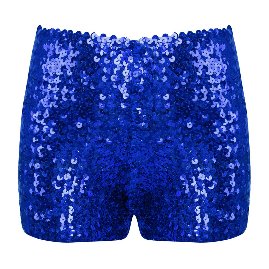 Kids Boys Girls Sparkle Sequins Dance Shorts High Waist Gymnastic Jazzz Hip Hop Dance Performance Dance Shorts