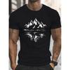 3D Mountain Print Men's T-shirt Summer Outdoor Comfortable Breathable Short-sleeved Top Outdoor Lovers Oversized Men's T-shirt