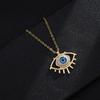 Golden Evil Eye Pendant Necklace Dainty Chunky Chain Multi-layer Stacking Necklace For Women