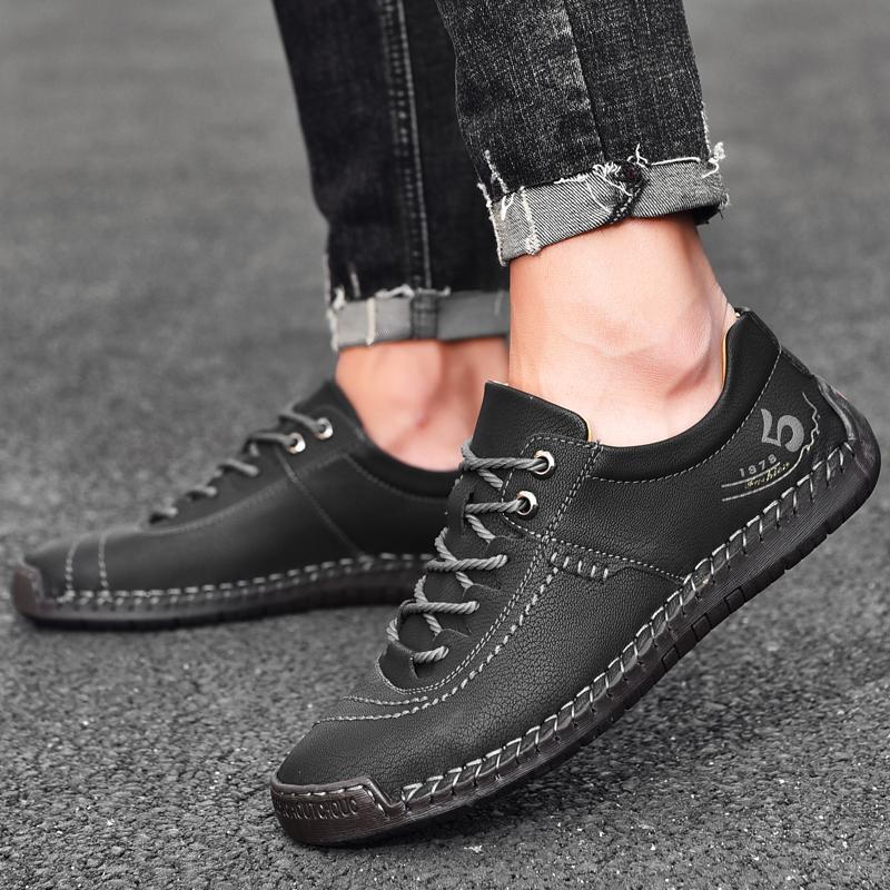 High Quality Mens Casual Shoes Handmade Leather Big 48 Male Comfortable Soft Sole Walking Shoes Non Slip Men Sneakers Big Size