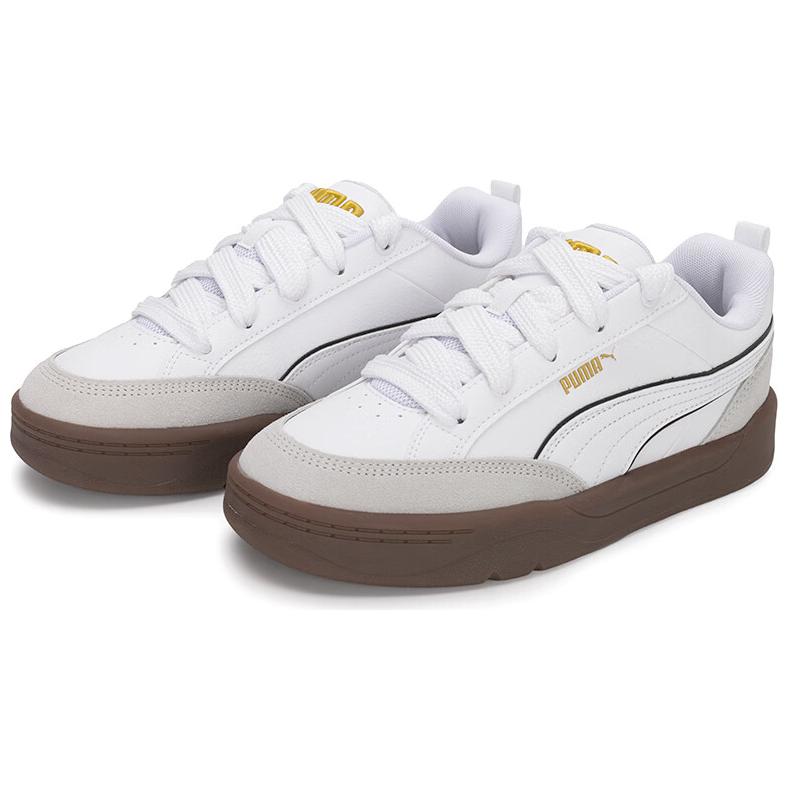 New PUMA Park Lifestyle Low Top Skateboard Shoes Unisex White Gray 400486-01