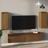 VidaXL Wall Cabinets 2pcs Honey Brown 30x30x80cm Solid Pine Wood