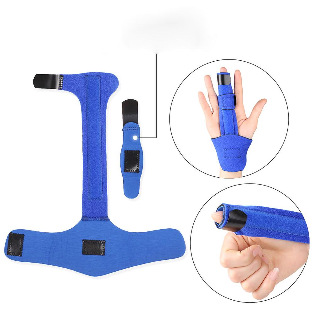 Finger Corrector Brace Nylon Polyurethane Aluminum Adjustable Finger Fixed Strap for Recovery