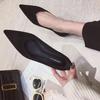 2024 Spring & Autumn Korean Women's Red Pointed Toe Flats: Gentle, Versatile, Shallow Mouth, Flat Heel Work Shoes, Available In Black.