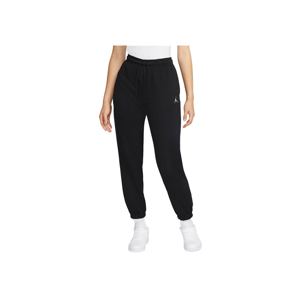 Jordan Solid Color Elastic Waist Cuffed Casual Pants Women Bottoms Black DN4576-010