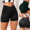 Women Sports Shorts High Waist Compression Hip Lift Tight Stretchy Tummy Control with Phone Pockets Quick Dry Elastic Waist Women Gym Exercise