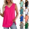 Summer Pleated Tank Tops for Women 2024 Loose Fit V Neck Sleeveless Tops Flowy
