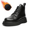 Men's Fashion Party Nightclub Platform Boots Black Stylish Autumn Winter Shoes Cowboy Natural Leather Boot Handsome Ankle Botas