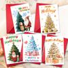 10PCS Christmas Greeting Cards Set with Envelopes, Cartoon Christmas Tree Cards for Holiday Wishes