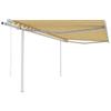 VIDAXL Automatic Retractable Awning 4.5x3m Yellow and White