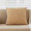 Cream Style Pillow Home Sofa Cushion Ins Simple Solid Color Elastic Puff Plaid Pillow Cover Bedside Cushion