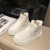 Fashion Women's Round Head Suede Sleeve Fleece Non-slip Comfortable Short Snow Boots Winter New Thick Soled Cotton Boots