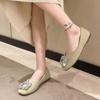 Fashion 2024 New Spring and Autumn Fashion Women's Shoes Square Head Shallow Mouth Water Diamond Casual Soft Sole Women's Flat Shoes