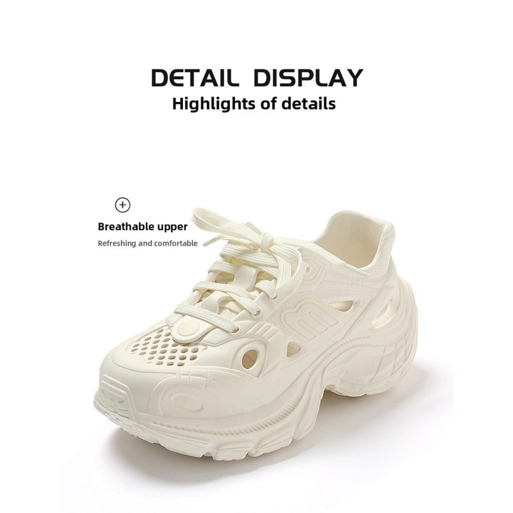 Height Increasing Hole Shoes for Women and Men, Thick Soled Beach and Seaside Anti Slip EVA Anti Odor Toe Cap Cool Mop for Women and Men