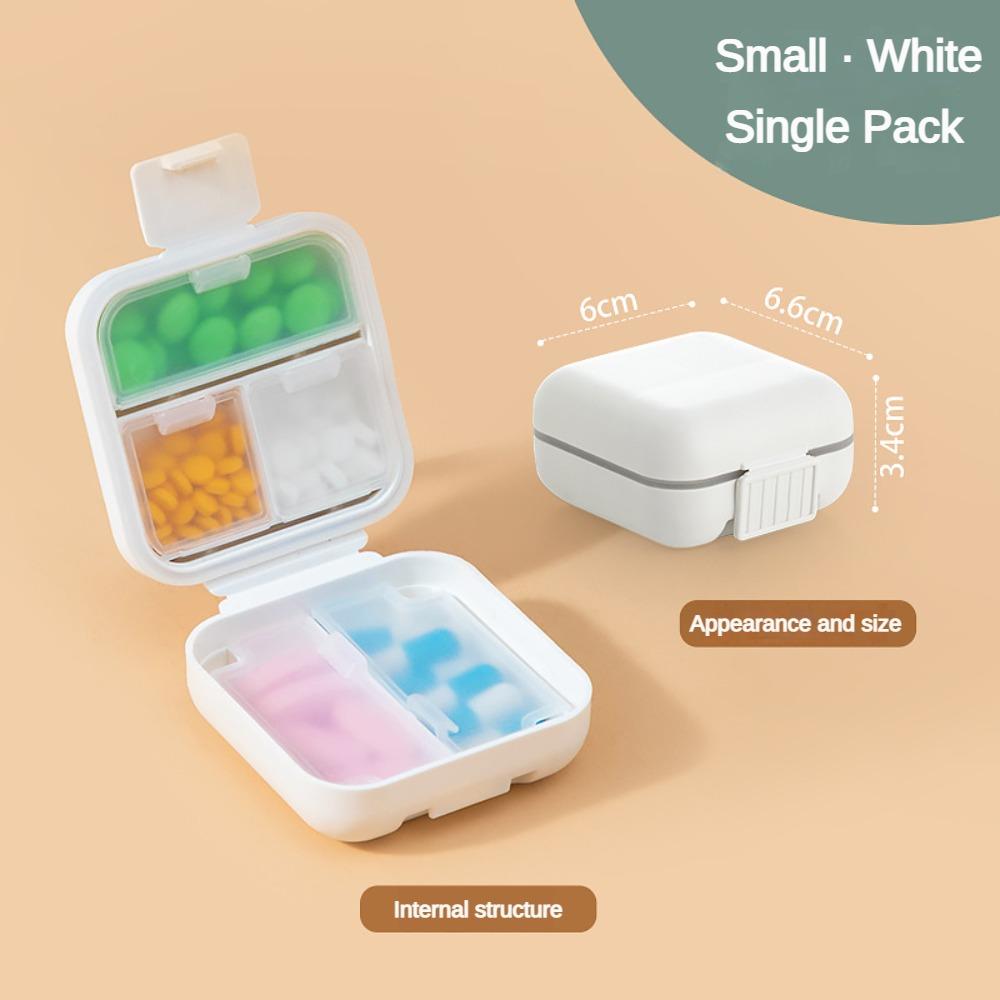 PP+silicone Travel Pill Organizer Double Sealing Medicine Container Case Medicine Box Travel