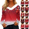 Long Sleeve Shirts For Women Cute Tops Christmas Prints Tees Blouses Casual Plus Size Basic Tops Pullover
