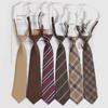 Japanese College-Style Retro Tie: Brown, Burgundy, and Black Stripes for Women