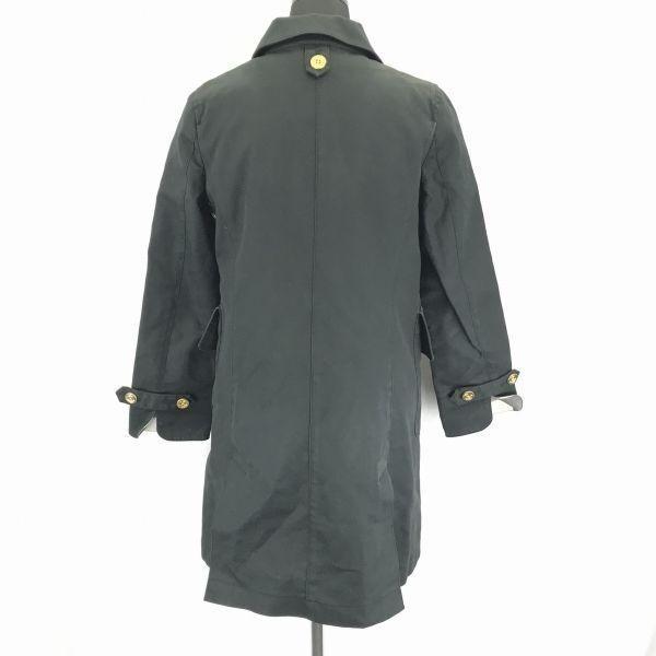 Tommy Hilfiger / Lined Cotton Long Coat / Outerwear [Women's S / Black] Checked Lining / TOMMY HILFIGER