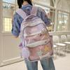 College Style Joker Simple Large Capacity Backpack Female Transparent Pain Bag Junior High School Students' Schoolbags