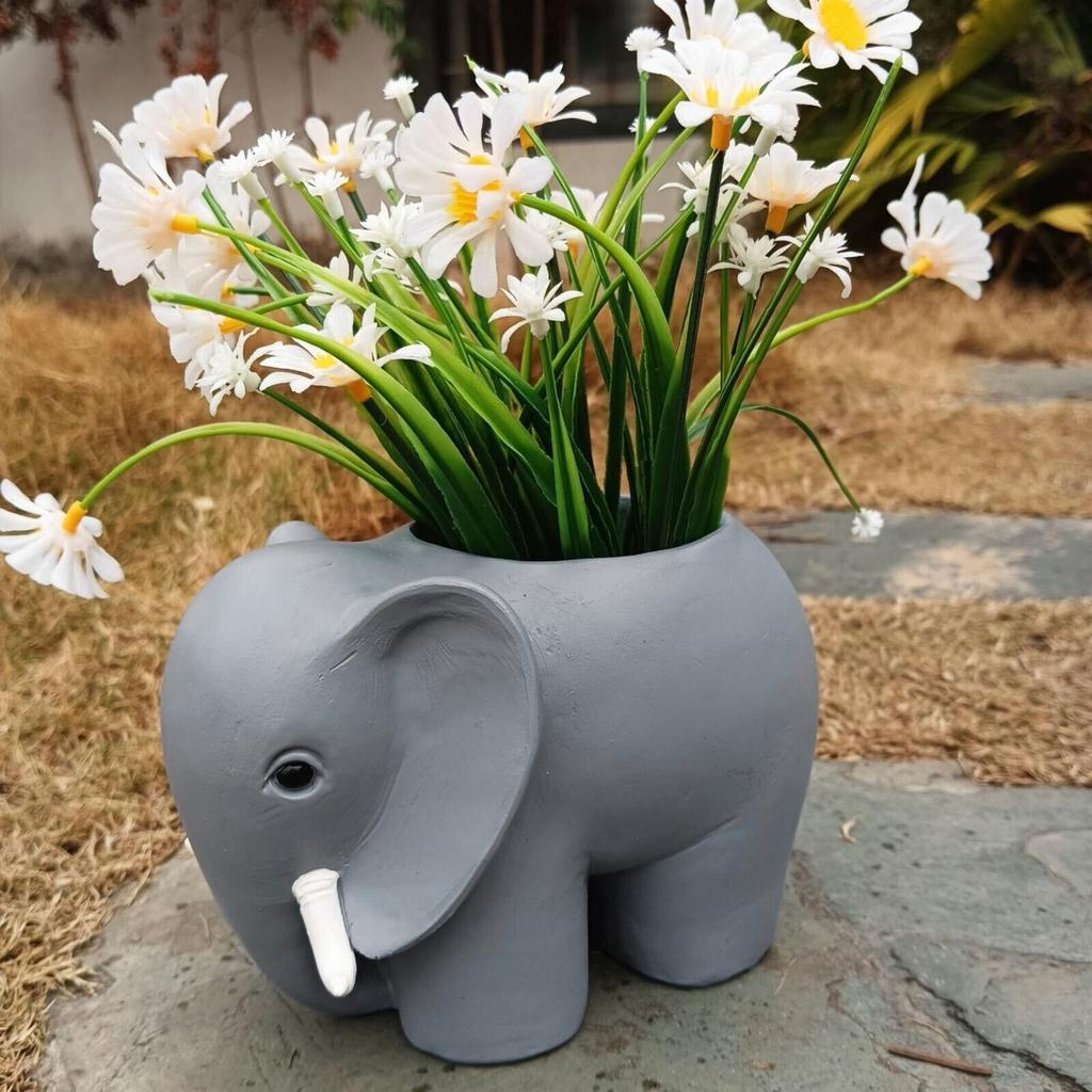 Elephant Flower Pots Succulent Flower Pots Animal Flower Pots Patio Outdoor Interior Decoration With Drainage Holes