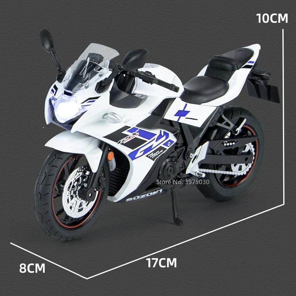 1/12 Scale Suzuki GSX-250R Metal Model Toy Alloy Diecast Motorcycle Simulation Toy with Light Sound Collection for Children Gift