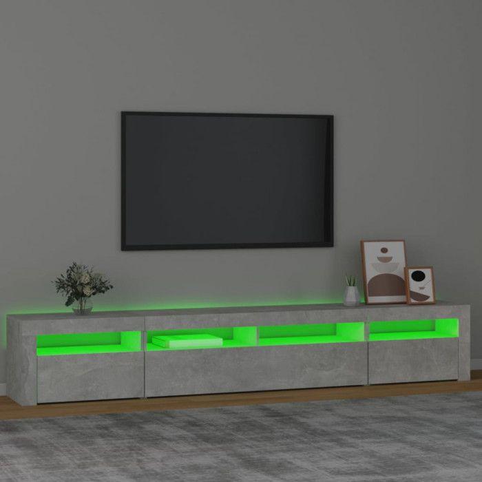 VidaXL Meuble TV avec Lumières LED Centre de Divertissement Rangement Meuble Média Meuble de Salon Salle de Séjour Maison 3152725