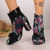 Winter Square Heel Modern Boots Ankle Square Toe 2024 New Women's Shoes High Heel Mixed Colors Embroidery Women's Boots Botas