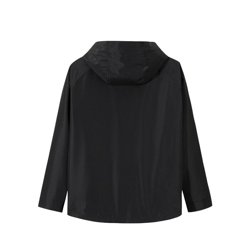 Anta Спортивная повседневная простая однотонная куртка с капюшоном серии Outdoor, мужская куртка, черная 952516605-6