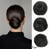 Women Synthetic Chignon Hair Bun Donut Clip In Hairpiece Extensions Brown Red Synthetic High Temperature Fibre