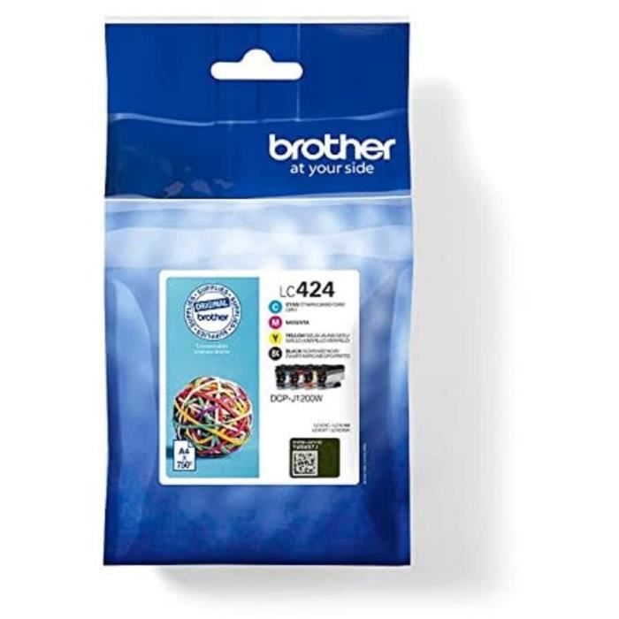 Pack of 4 Cartridges LC424VAL - BROTHER - Black, Cyan, Magenta and Yellow High Capacity of 750 Pages - For DCP-J1200W