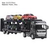 Decorative Alloy Car Model Back-to-force Trailer Transporter Toy