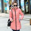 Winter Clothes Korean Version of The Large Size Mid-length Hooded Slim-fit Thickened Gloves Down Cotton-padded Jacket Women