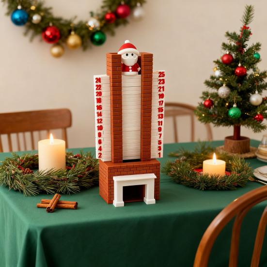 Santa Advent Calendar Christmas Countdown Calendar Decorative Santa Figure Festive Party Accessory Holiday Decoration