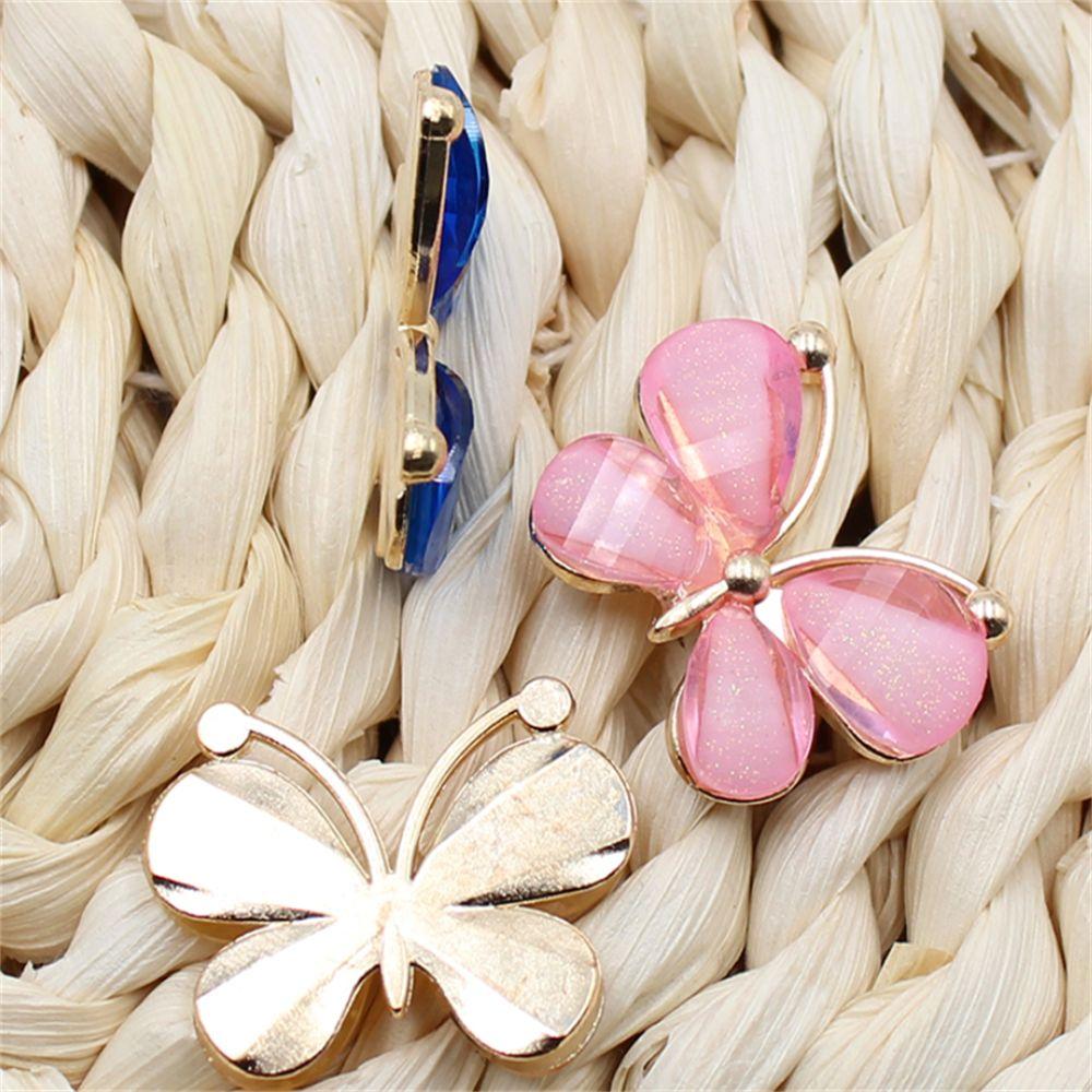 10Pcs/Set  Cute Colorful Butterfly Costume Decoration Alloy Stained Glass Buckle DIY Jewelry Accessories Wedding Card DIY Decor