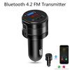 Handsfree Bluetooth 4.2 FM Transmitter Modulator Car Charger 3.1A Dual USB Adapter Car MP3 Player Wireless Audio Receiver Black