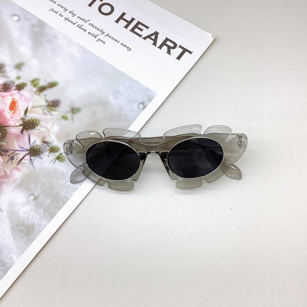 Travel Sunscreen Uv Protection Children'S Sunglasses Oval Frame Wave Cute Girls Sunglasses Sunshade Eye Protection Glasses