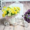 Bicycle Decorative Flower Basket Plastic White Tricycle Bike Design Flower Basket Storage Party Decoration Pots