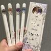 4pcs Kawaii Gel Pens Black Ink CS Tip Can Rotate Out Of Refill Write Smoothly Aesthetic Stationery Ballpoint Pen School Supplies