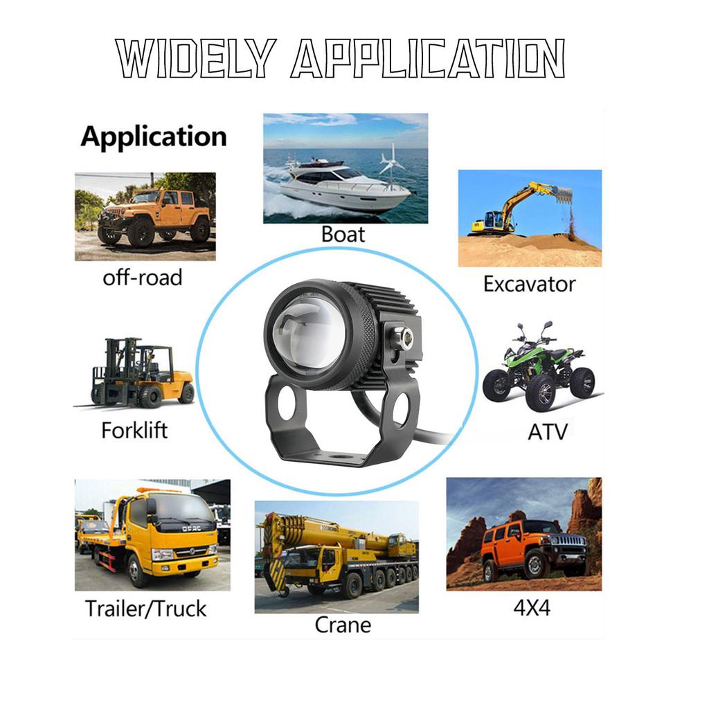 Automobile LED Spotlight Dual Color LED Lens 60W High/Low Beam Headlight Running Light Auxiliary Car Fog Light 12-24V