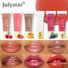 6 Color Fruit Flavor Doodle Lip Natural Long-lasting Moisturizing Mirror Lip Oil Moisturizing Hydrating Lip Gloss