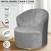 Swivel Barrel Chair Cover Polyester Elasticity Round Club Armchair Slipcover Soft Comfortable Single Seat Cover Furniture Decor